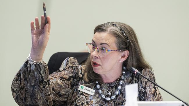 Councillor Melissa Taylor during a council meeting to discuss the future of Toowoomba City Aerodrome (also know as Toowoomba Airport), Tuesday, May 28, 2024. Picture: Kevin Farmer