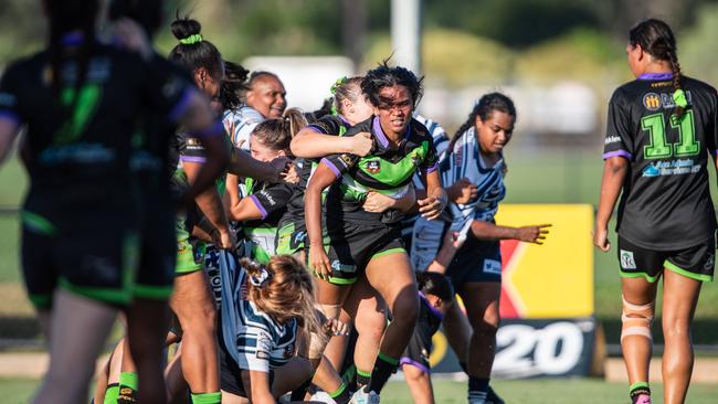 A mass brawl broke out during the NRL NT women's grand final between the Darwin Brothers and Palmerston Raiders. Picture: Pema Tamang Pakhrin