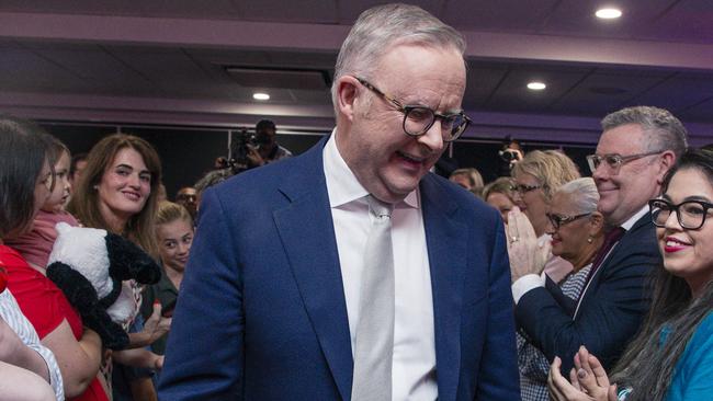 BRISBANE, AUSTRALIA - NewsWire Photos - DECEMBER 11, 2024:The Prime Minister Anthony Albanese arrives to deliver a speech at the Morningside Panthers AFL club in Brisbane.Picture: NewsWire / Glenn Campbell