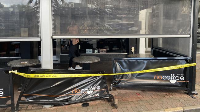 European Cafe on The Parade at Norwood after a car left the road and ploughed into it. Picture: Roy VanDerVegt