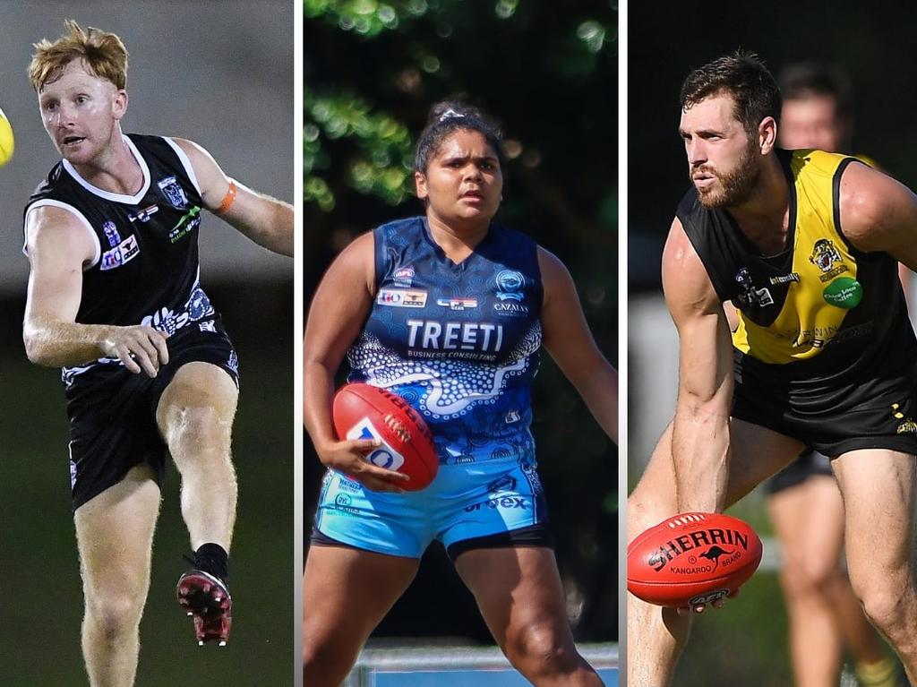 Eric Guthrie, Molly Althouse, Daniel Bowles were the seasons’s best in the Men’s and Women’s Premier League according to the umpires. Picture: AFLNT Media.