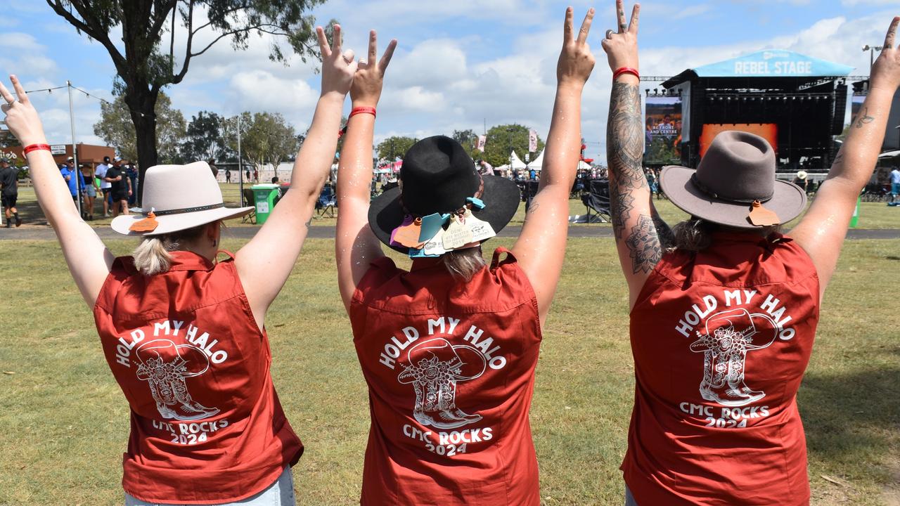 Tamara and Tess Hazelden with Lauren Smith at CMC Rocks 2024. Picture: Aaron Goodwin