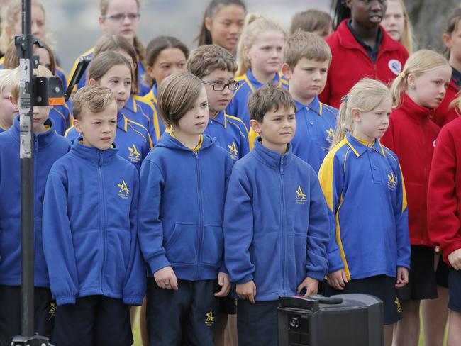 The annual remembrance day ceremony is held at the Cenotaph, Hobart, Tasmania. Picture: MATT THOMPSON.