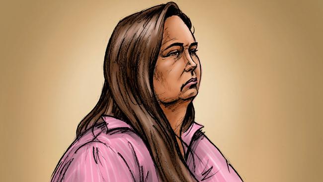 Erin Patterson’s murder trial continues in the Supreme Court sitting at Morwell. Artist: Paul Tyquin