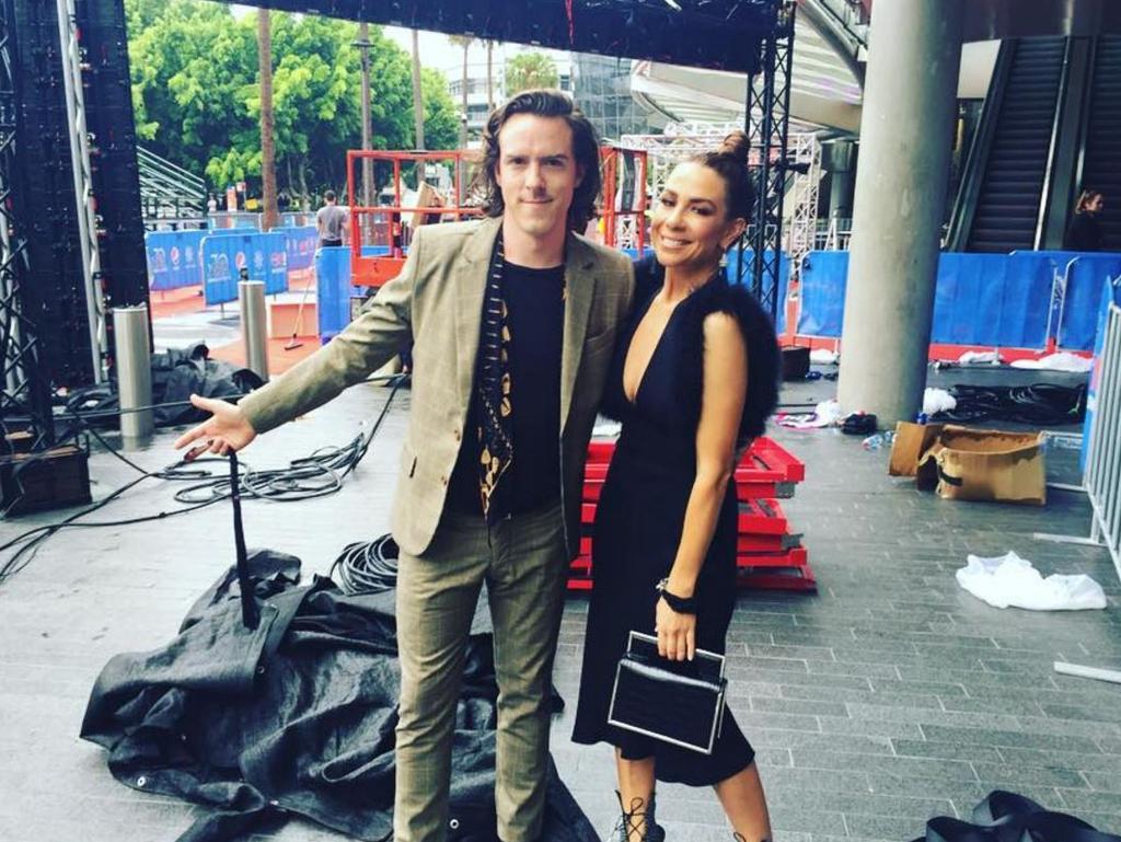 The 2016 ARIA Awards via social media ... Tim Blackwell with Kate Ritchie, "When you're late for the carpet..." Picture: Instagram