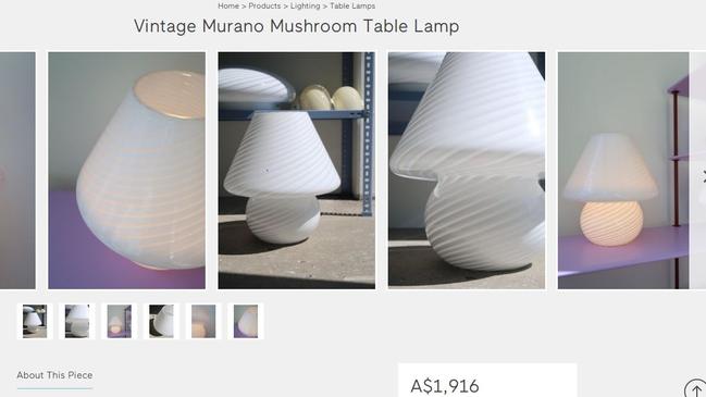 The original vintage lamp can retail for $1900 online. Picture: Supplied