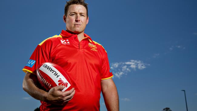 Stuart Dew was unveiled as Gold Coast’s new coach on Thursday. Picture: Jerad Williams
