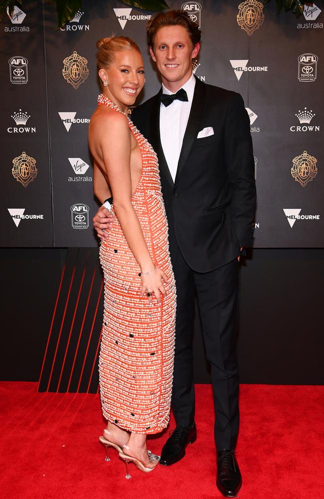 Lachie Whitfield and partner Adelle Beckwith.