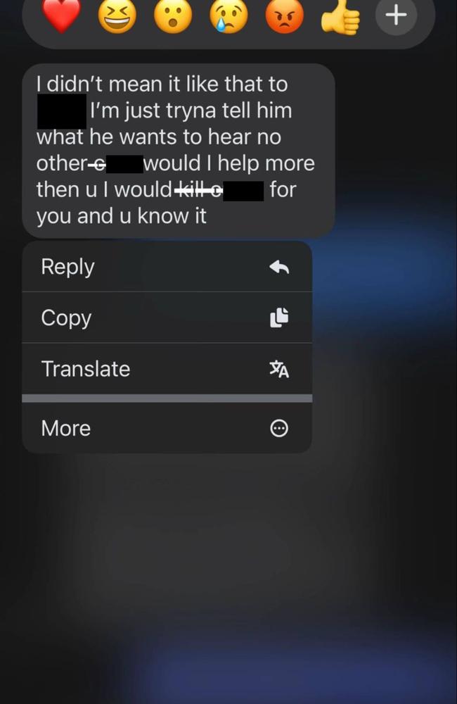 Text messages between Levi and his younger sister show a highly protective brother.