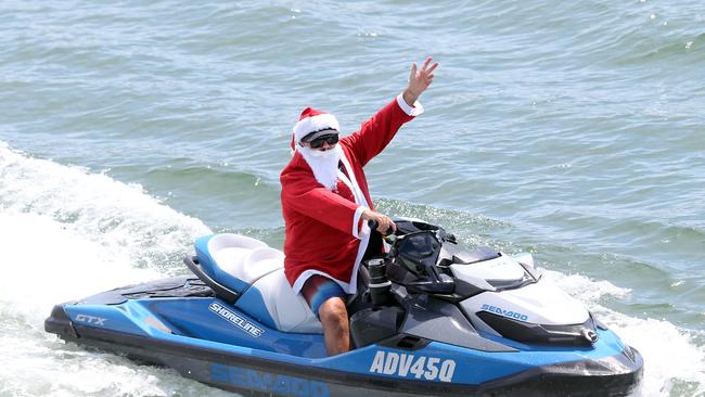 Santa on a jetski. Picture: Richard Gosling