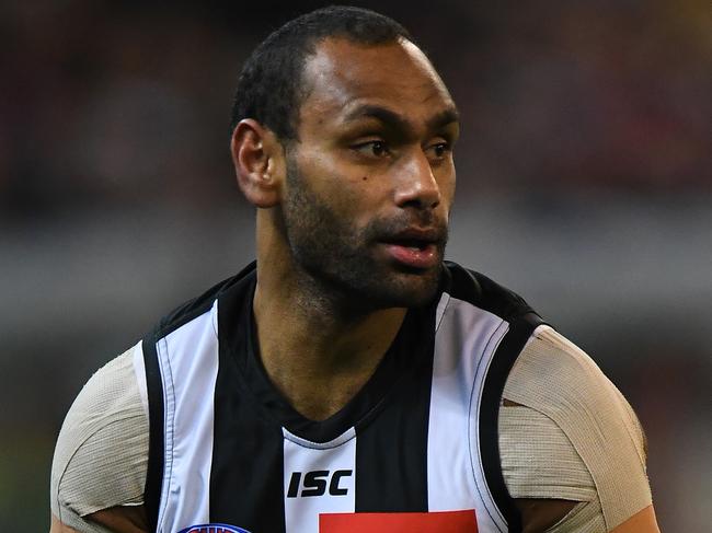 The possibility of Travis Varcoe winning a flag after the heartbreak of losing his sister to a collision in a football match last month is one of many good stories surrounding Collingwood. Picture: AAP