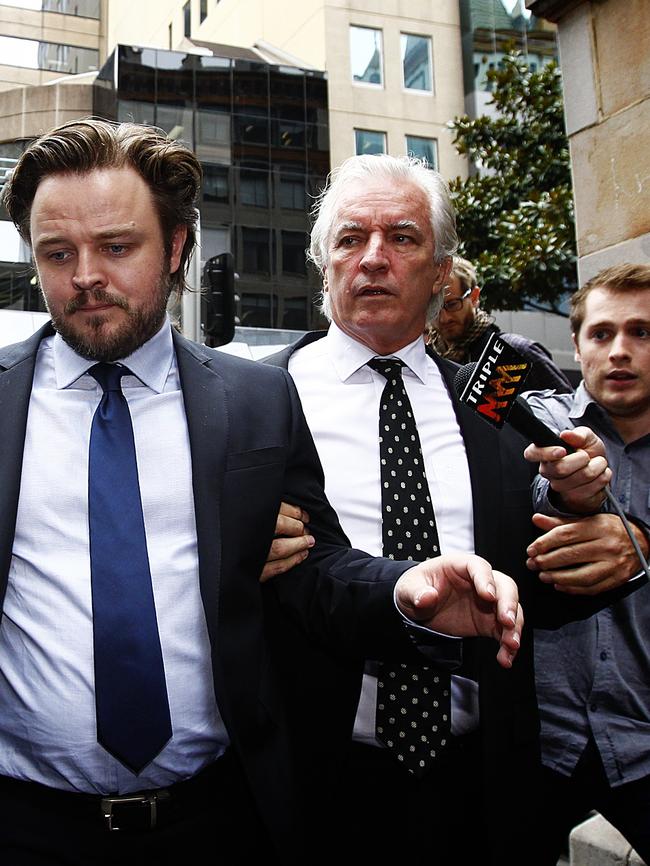 Matthew Newton and lawyer Chris Murphy in 2010 for breaching Rachael Taylor AVO.