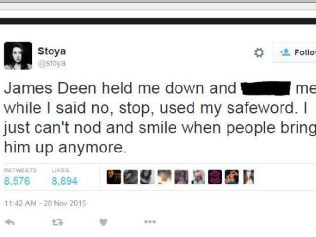 A screen grab from Stoya’s Twitter account.