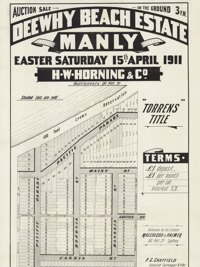 The second auction of the Dee Why Beach Estate in 1911. Picture State Library of NSW