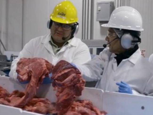 Behind the scenes ... A clip from the new Maccas campaign shows the beef used in their US burgers, as the company fights ‘Pink Slime’ rumours. Picture: Supplied
