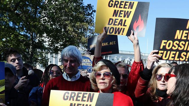 Protesters demanding action on adapting the Green New Deal. Photo: Mark Wilson/Getty Images