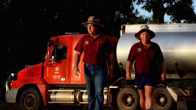 Brad Allan (L) and Hugh Atherton, owners of the Archer River Roadhouse near Aurukun on Western Cape York.