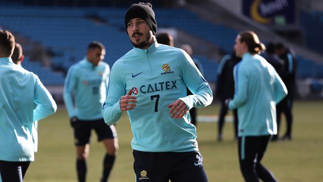 Mathew Leckie at Socceroos training