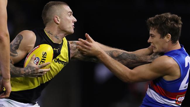 Dustin Martin’s ‘Don’t Argue’ wins many fans. Pic: Michael Klein