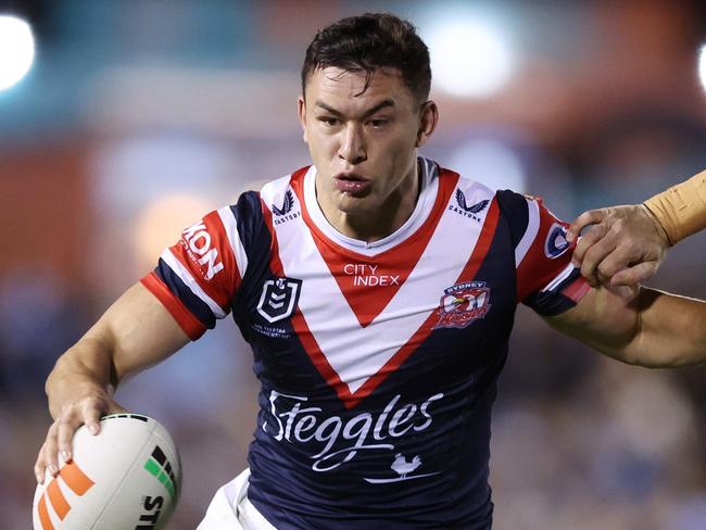 SYDNEY, AUSTRALIA - SEPTEMBER 09: Joseph Manu of the Roosters during the NRL Elimination Final match between Cronulla Sharks and Sydney Roosters at PointsBet Stadium on September 09, 2023 in Sydney, Australia. (Photo by Mark Metcalfe/Getty Images)