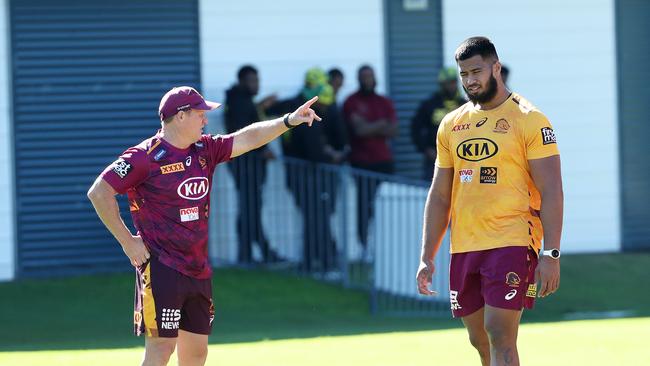 Brisbane coach Kevin Walters believes Payne Haas is going nowhere. Photographer: Liam Kidston