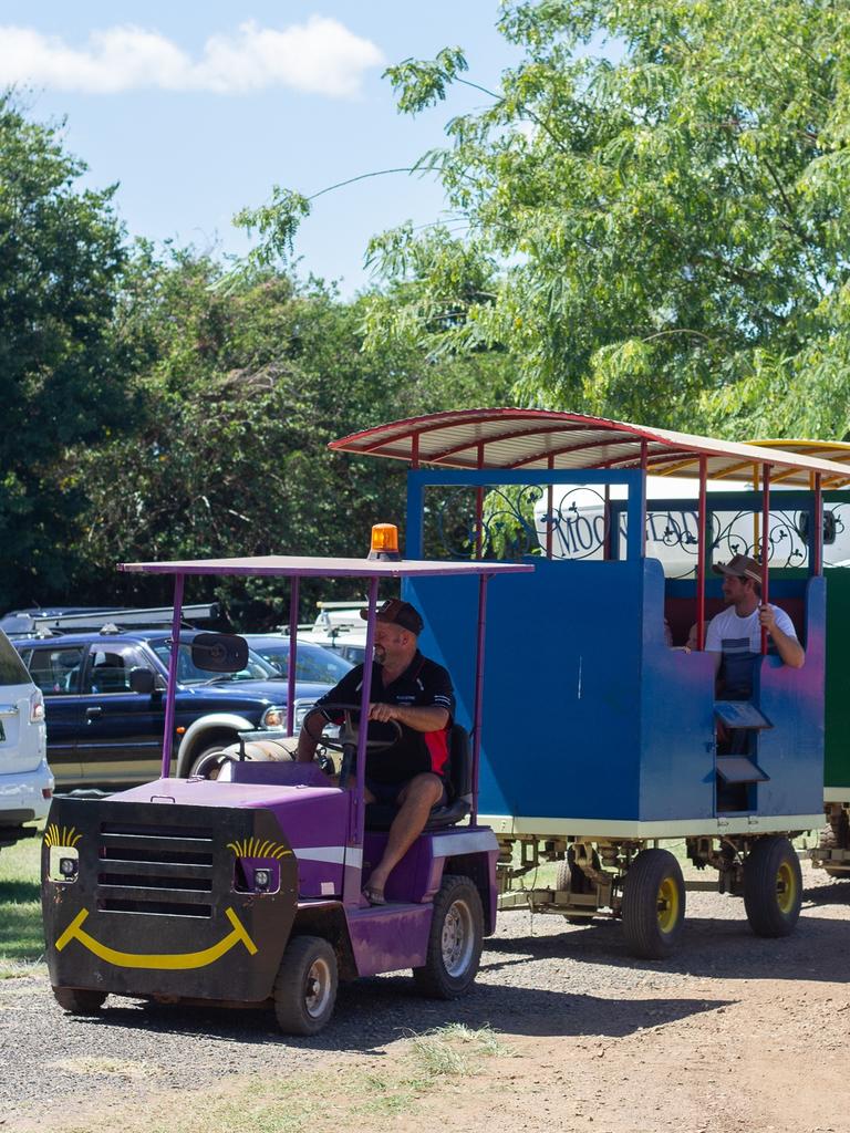 Free train rides proved a popular and cool way for guests to make their way around the 2023 Murgon Show.