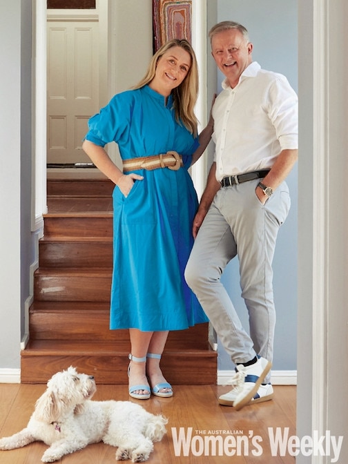 The couple pose with their dog. Picture: Alana Landsberry/Are Media via NCA NewsWire