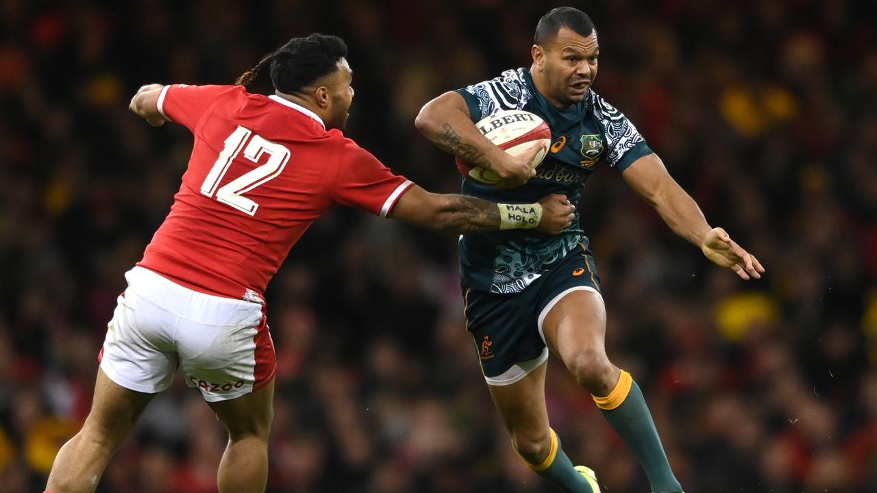 Australia fullback Kurtley Beale makes a break to set up the second Wallabies try during the Autumn Nations Series match between Wales and Australia in Cardiff, Wales, last year.