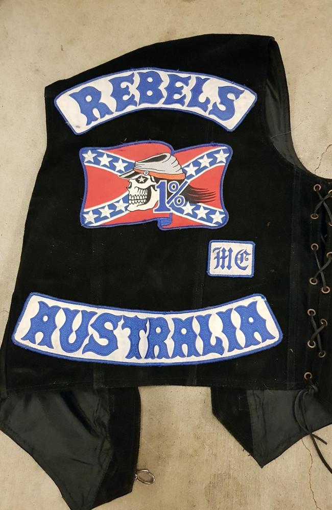 Pictured is a generic photo of a Rebels OMCG vest.