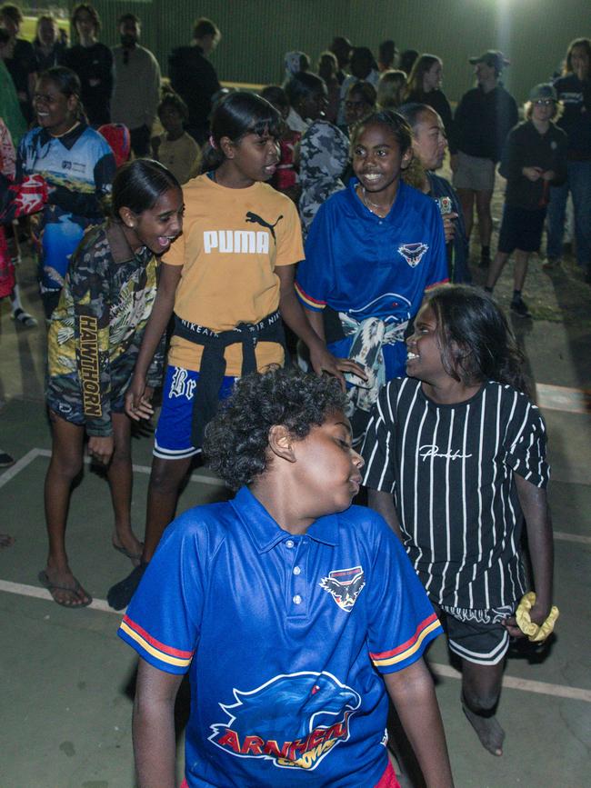 BARUNGA, AUSTRALIA - NewsWire Photos - JUNE 08, 2024: The Barunga Beats Kids Disco as the annual Barunga Festival, 375 km south of Darwin as the community of Barunga opens its doors to the world in a celebration of Culture, Sport and Art Picture: NewsWire / Glenn Campbell