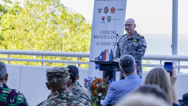 Commander Headquarters Northern Command, Captain Mitchell Livingstone at exercise’s launch. Picture: Department of Defence.