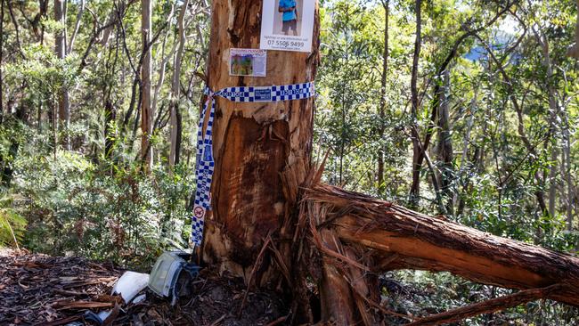 The site where Gage Wilson’s crashed ute was discovered. Picture: NewsWire/Natalie Grono