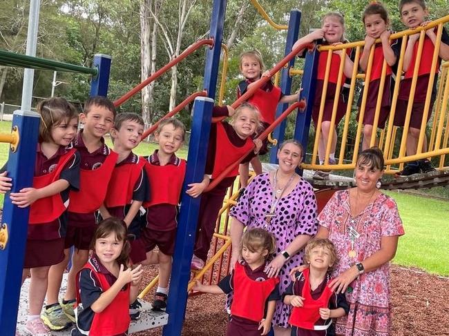 Nanango State School Prep B 2024 (back, from left) Taylee, Henry, River, Fletcher, Kinzie, Matilda, Octavia, Emily, Clayton, (front, from left) Aubrie, Layla, Noah, (absent) Freddie, William, Bastian, teacher Leanne Bowden and teacher aide Kellie Pogany.