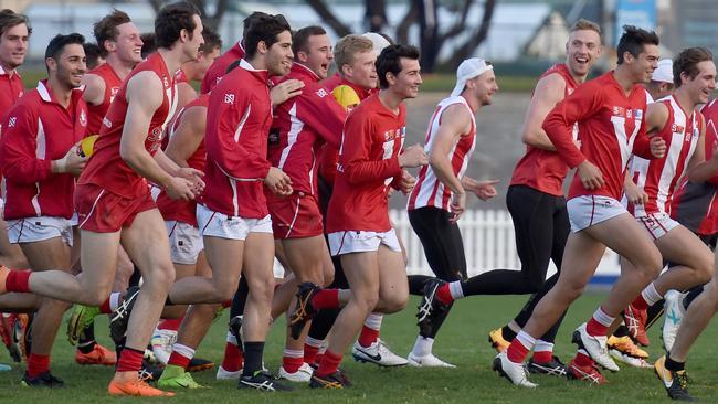 North Adelaide players training in 2018. Picture: Naomi Jellicoe