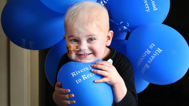 Two-year-old River Purtill is fighting a rare form of cancer. Picture: David Caird