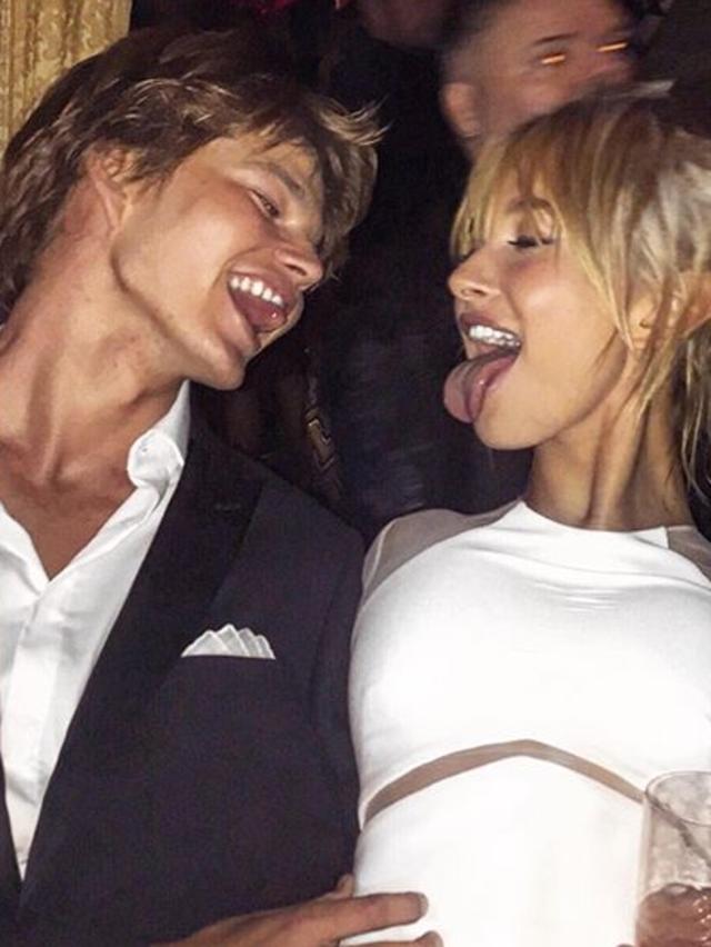 Jordan Barrett and Hailey Baldwin party together. Picture: Instagram