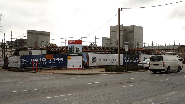 Construction of an apartment complex along Churchill Rd. Picture: Bianca De Marchi