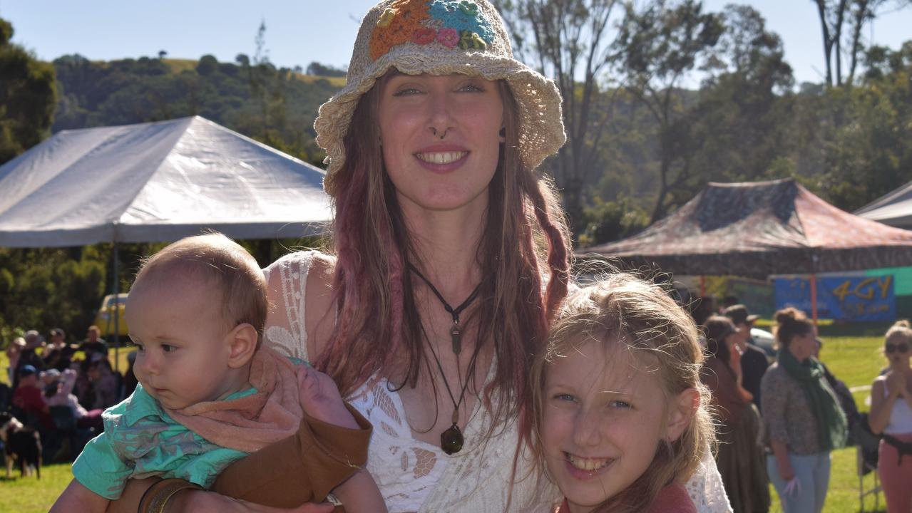 Mary River Festival at Kandanga, July 17, 2021: Emily (middle), Jade and Mathijas-Odin. Pictures: Josh Preston