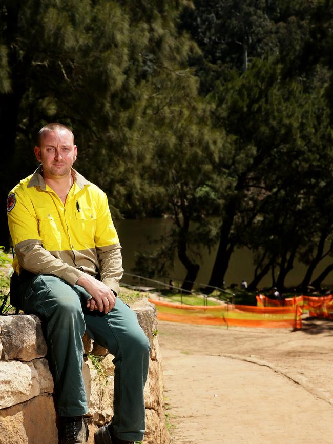 Acting Senior field officer Chris Semmens at a point where the water was well over his head during the flooding.