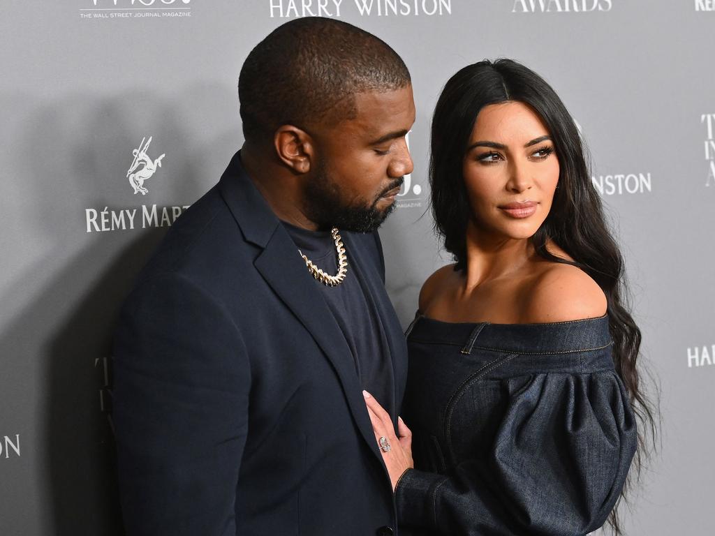 Kanye West has called out his ex Kim Kardashian for restricting his access to their four children. Picture: Angela Weiss / AFP