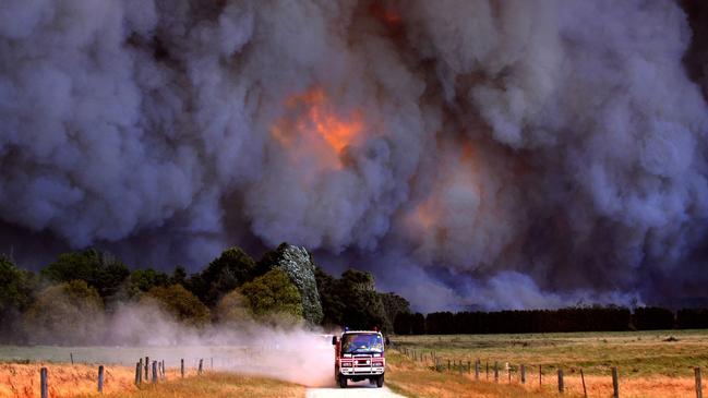 Labertouche bushfires on Black Saturday. Picture: Alex Coppel