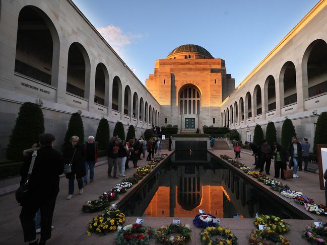 CANBERRA, AUSTRALIA NewsWire Photos APRIL 25, 2021: Anzac Day 2021, limited numbers of the public were allowed to attend the Last Post ceremony at the  Australian War Memorial in Canberra.Picture: NCA NewsWire / Gary Ramage