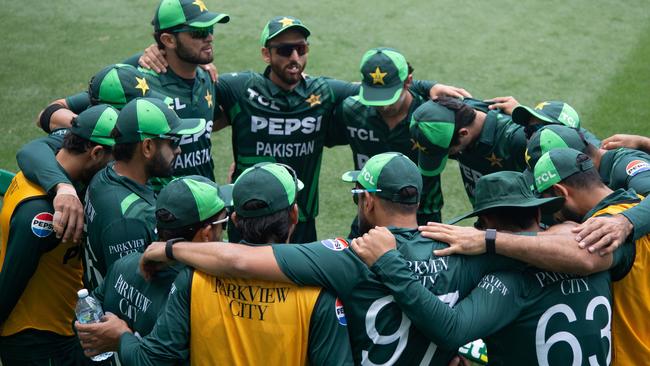 The team talk worked a treat for in-form Pakistan. (Photo by David Woodley/AFP)