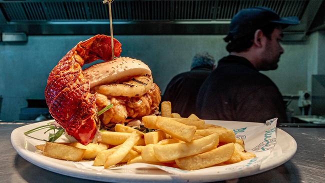 The decadent lobster burger. Picture: Norm Oorloff