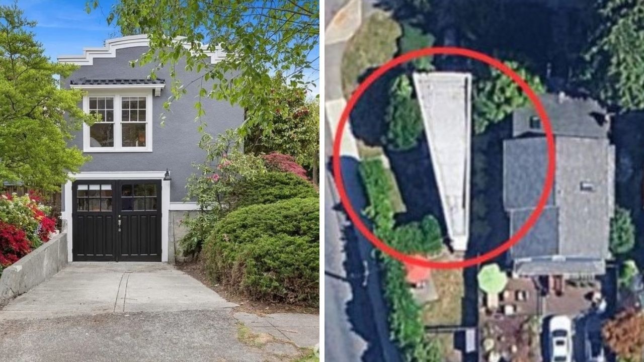 Iconic ‘Spite House’ hits market for $1.2m. Picture: Realtor; Google Maps