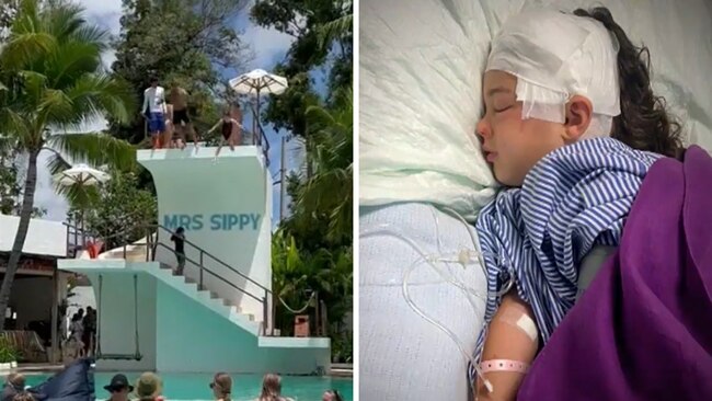 Aliyah fell six metres at the Bali pool. Source: ACA