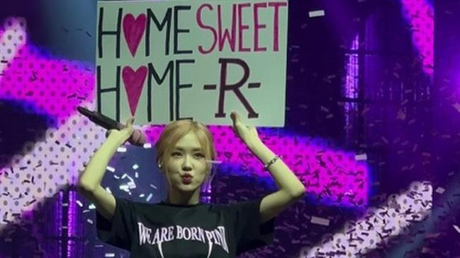 Melbourne’s K-Pop superstar Rose, of Blackpink, back on home turf at Rod Laver Arena. Picture:Instagram/blacktothepink