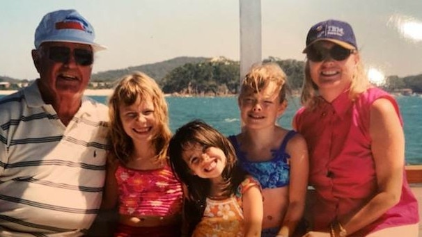 Robert Driver with his daughter Julie-Anne Jones and her children.