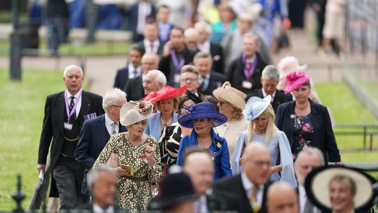 Guests arriving at Westminster Abbey, London, ahead of the Coronation. Picture: Joe Giddens