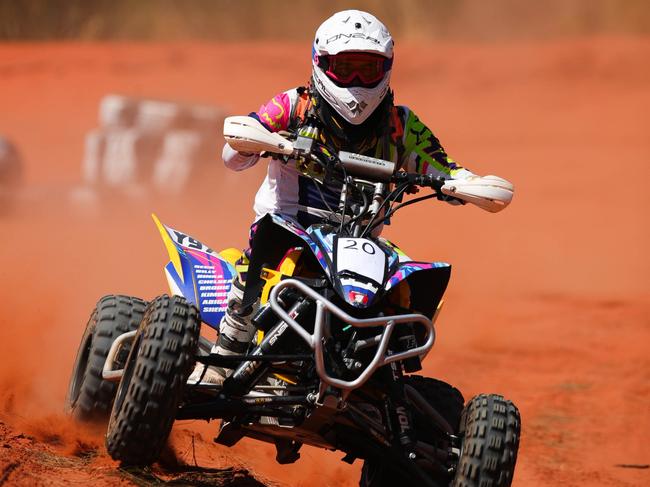 Quad bike action at the 2018 Alice Springs Masters Games. Picture: JUSTIN KENNEDY